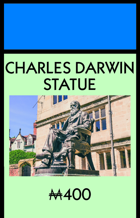 Shrewsbury Monopoly - Charles Darwin statue