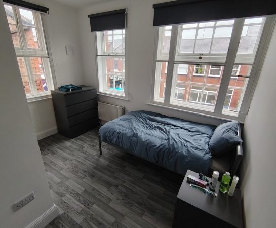 A bedroom at 70 Castle Foregate.