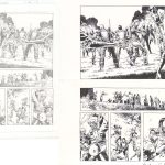 An image of the comic art by Charlie Adlard from the Walking Dead that features in the Drawn of the Dead exhibition at Shrewsbury Museum and Art Gallery.