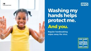 Child washing hands