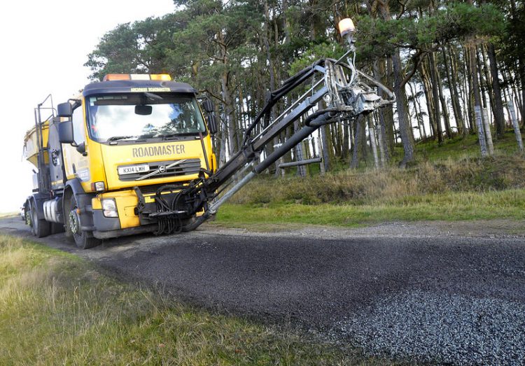 A Roadmaster repairing a road