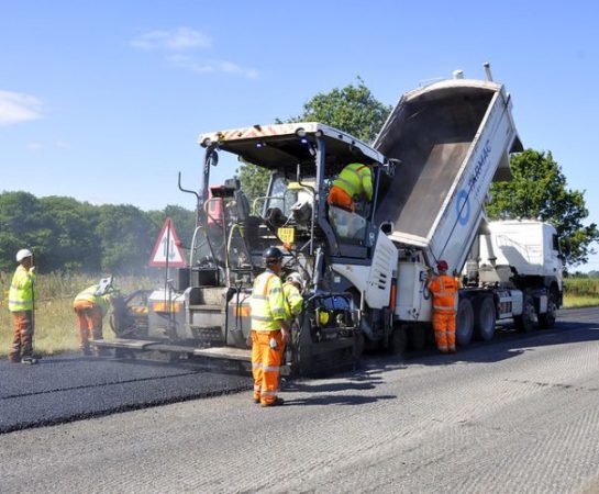 Resurfacing work on the A41 in July 2022