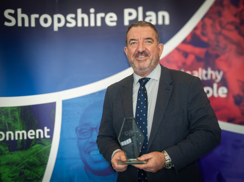 Andy Begley with his award