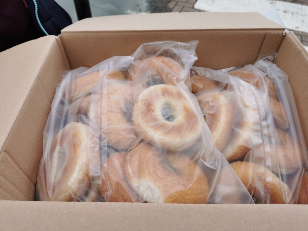 Some of the healthy bagels donated by Leeds-based Bagel Nash