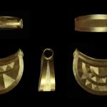 An image of the Bronze Age gold bulla that was found in Shropshire in 2018. The bula could potentially hold international importance due to it's rarity.