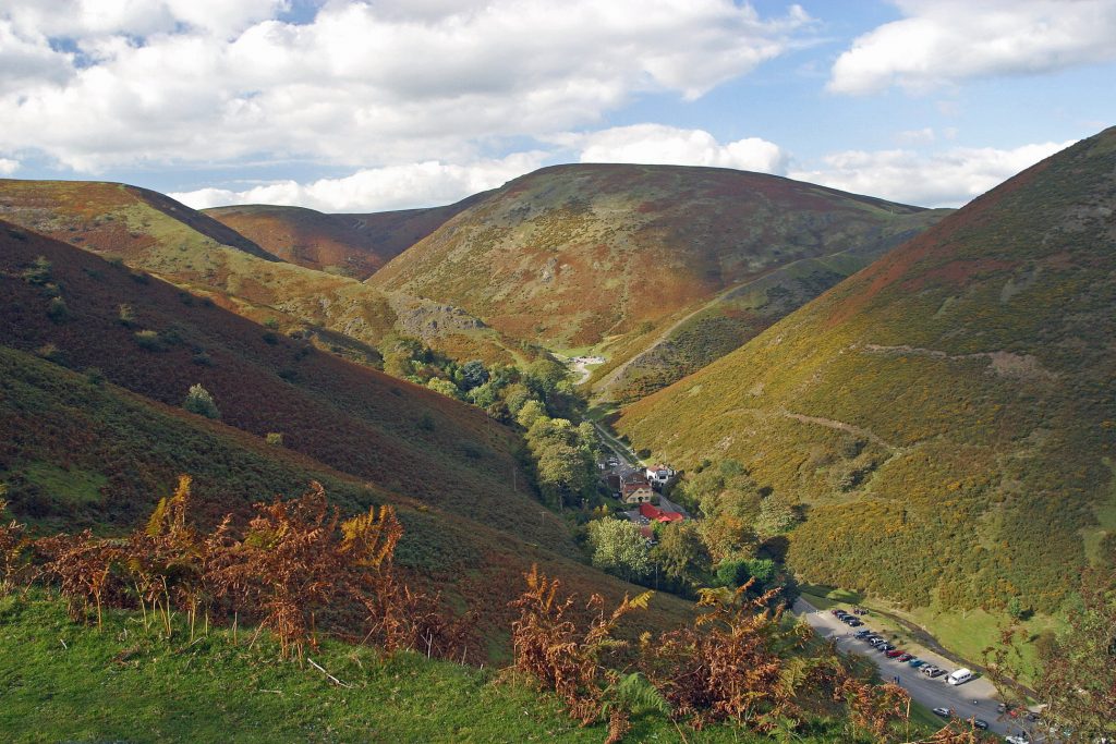 An image of Carding Mill Valley which sits in the heart of the Shropshire Hills Area of Outstanding Natural Beauty.