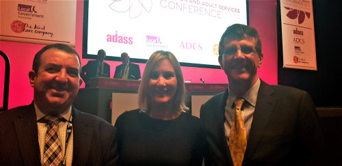 Left to right – Andy Begley, Minister for Care Caroline Dinenage and Councillor Lee Chapman