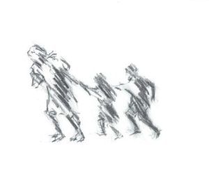 An image of a sketch of three children to represent 