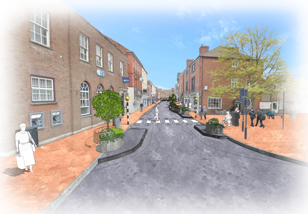 Church Street, Oswestry visualisation, as created by Oswestry BID