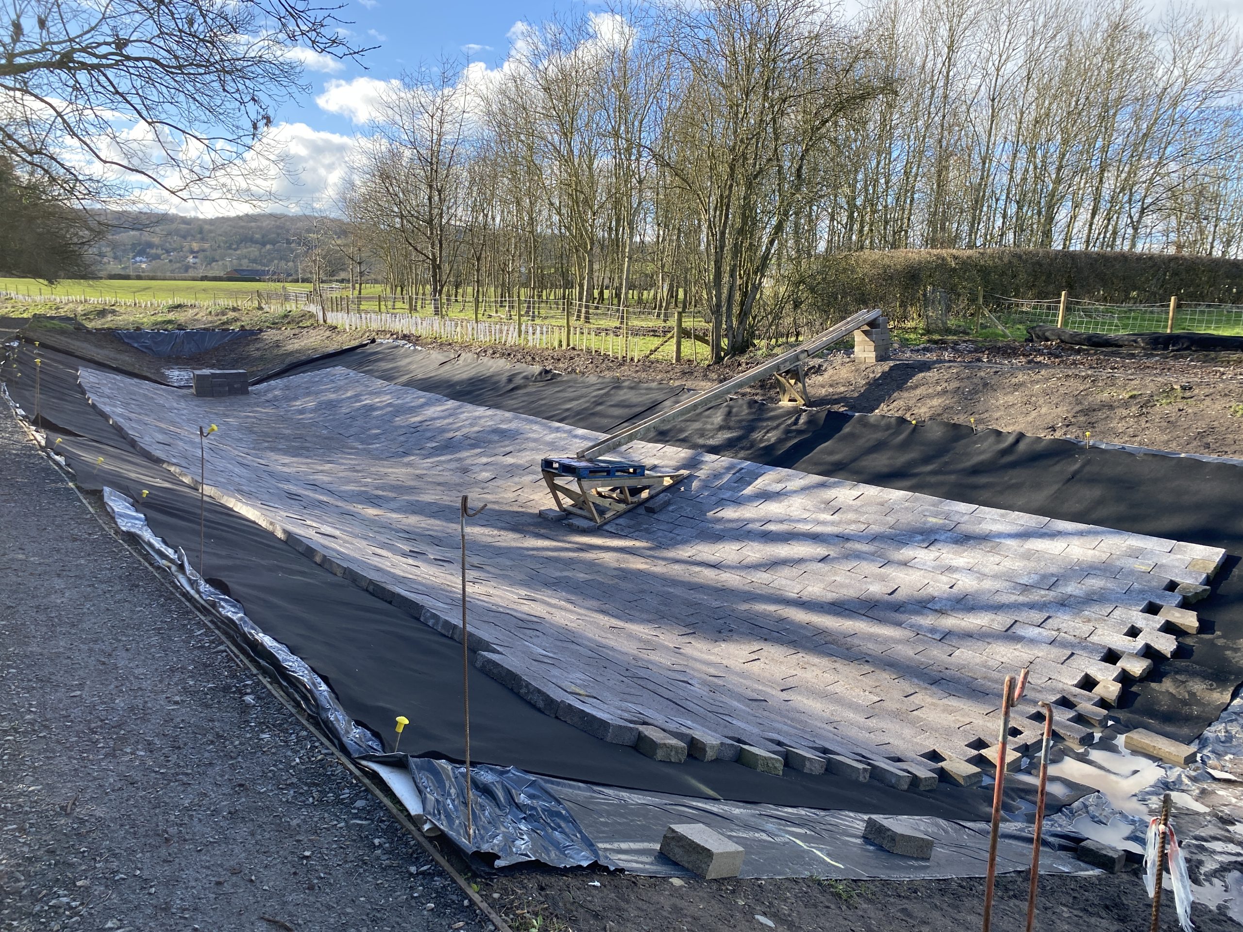 Block paving installed at Crickheath South.