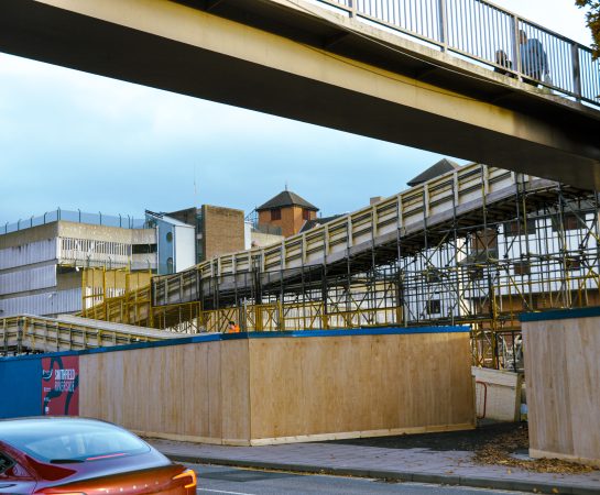 The ramp at Frankwell footbridge in Shrewsbury.