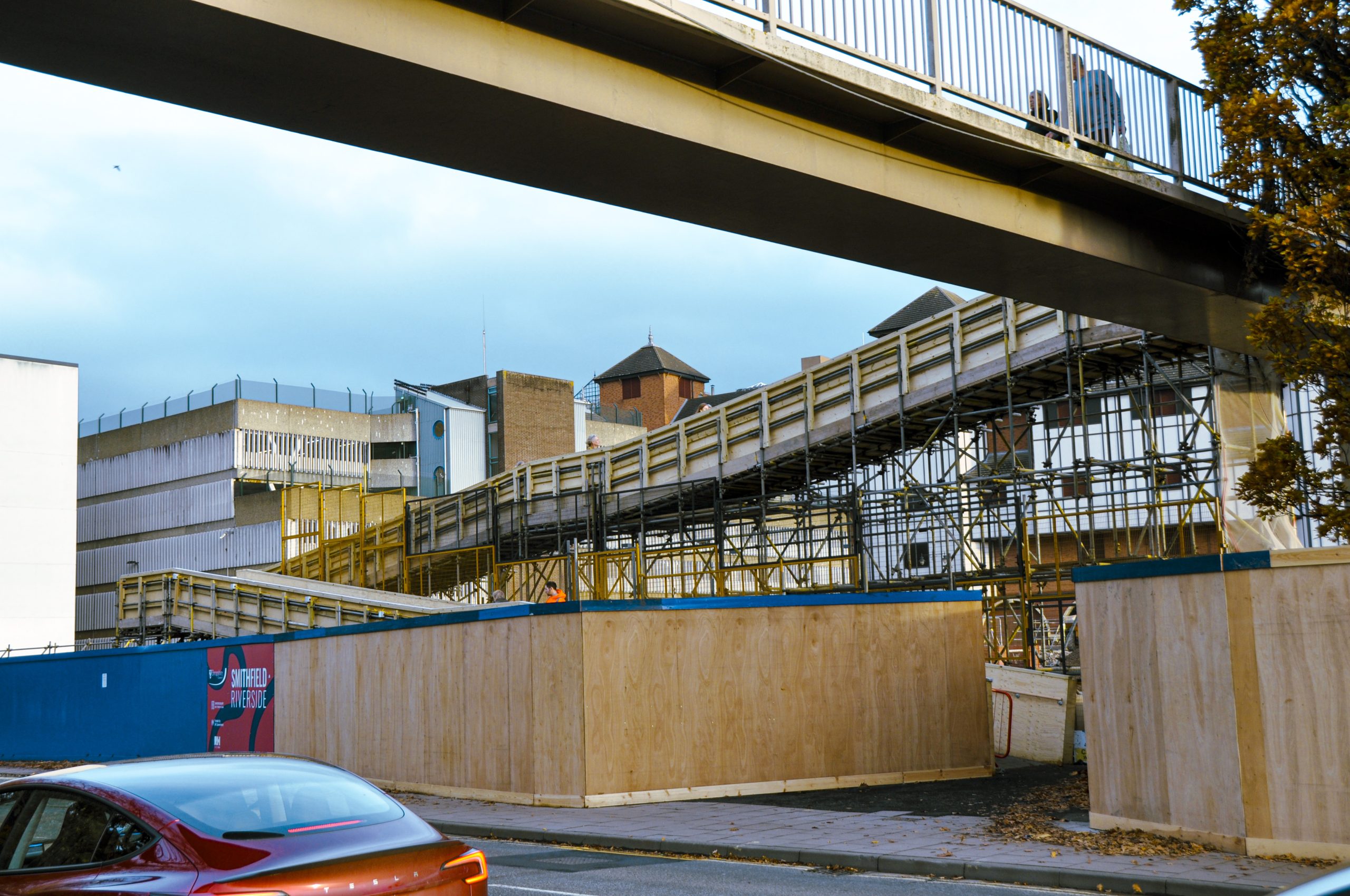 The ramp at Frankwell footbridge in Shrewsbury.