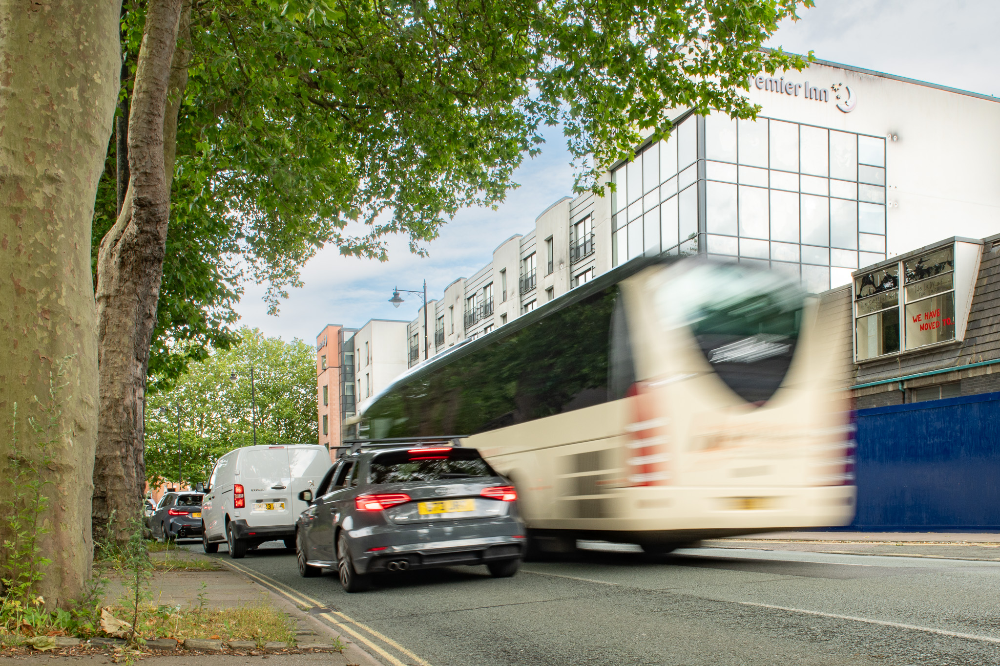 Traffic on Smithfield Road in Shrewsbury.