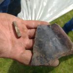 An image of two of the finds from day one of the first ever Shrewsbury Castle excavation