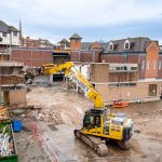 Heavy plant machinery on the demolition site