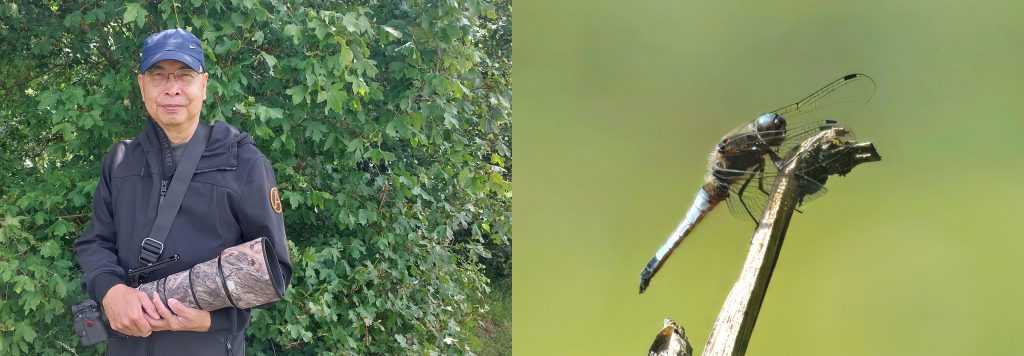 Photographer Wai (Jimmy) Yau and his picture of the rare dragonfly