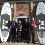 Chris and Tim Harris, Cllr Liz Woodbridge and Mark Hooper the visitor centre manager