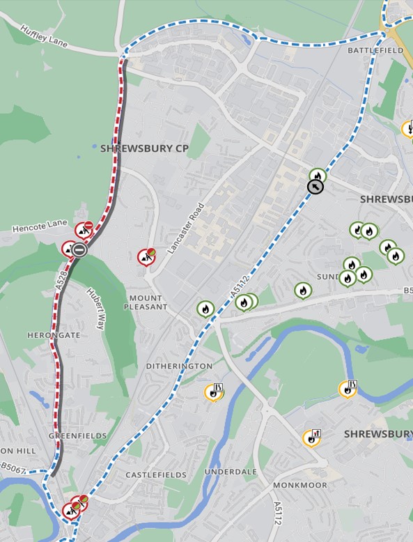 Ellesmere Road in Shrewsbury to close in sections for repair