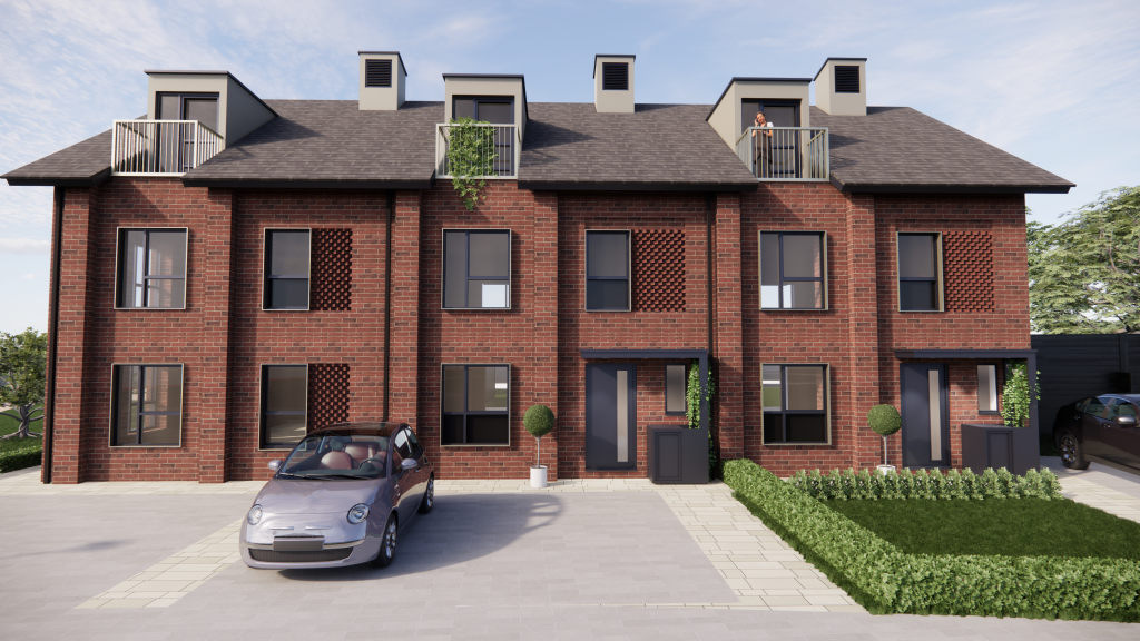 Mock up of how houses would look: London Road, Shrewsbury - Cornovii Developments Limited planning application