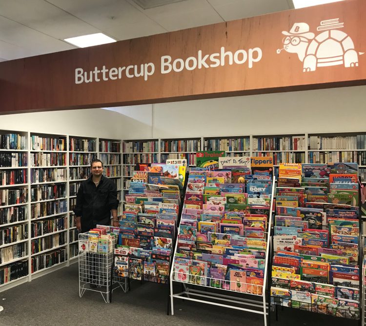 Esteban Bridges inside the new Buttercup Bookshop
