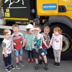 Children at Footsteps Nursery in Oswestry meet Harry Pothole