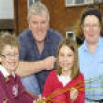 Councillor Les Winwood with Yvette Greasley and children from St Leonards School, Bridgnorth