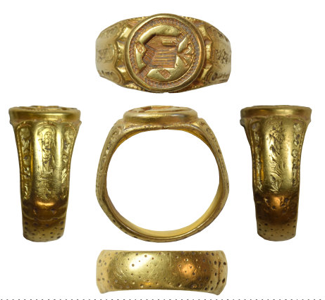 An image of a gold signet ring found in Shropshire has been declared as treasure.