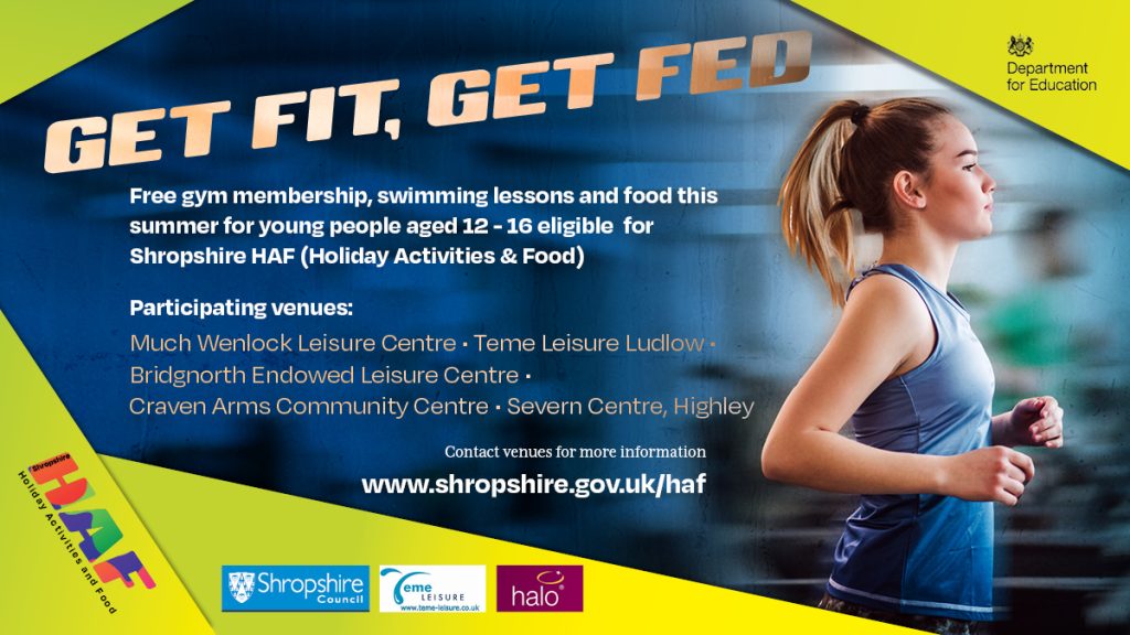 Free Gym Membership and Food this summer for young people aged 12 to 16 