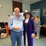 Healthwatch Hero George Rook receives his award from Shropshire High Sheriff Mandy Thorn