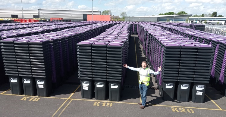 Ian Nellins with some of the new bins at Craemer Ltd in Telford