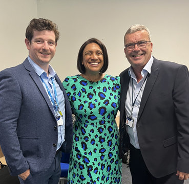 (from left to right – Neil Bentley, Jaz Ampaw-Farr and Andy Hall)
