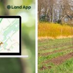 Screenshots of Land App’s new Agroforestry Designer Toolkit (L) and agroforestry in action (R). Credit Land App (L) and The Tree Council (R).