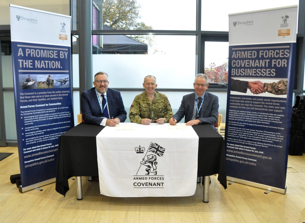Left to right: Mark Brandreth Interim AO for STW CCG; Col John Bell; and Dr John Pepper, Chair of STW CCG
