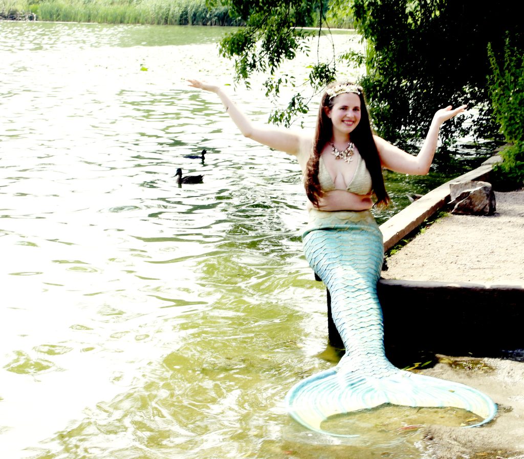 Jeni Hall, a member of the Performance Mermaids Group who visited Ellesmere to support the project 