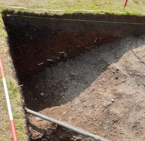 An image of the Norman motte ditch found during the first ever excavation at Shrewsbury Castle.