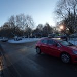 An image of cars parked irresponsibly after people travelled to exercise during lockdown in England.