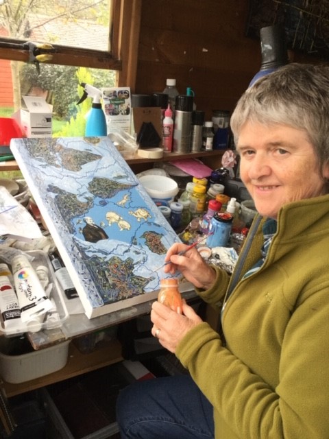 An image of Di Purser painting. The work of Di Purser will be on display at Shrewsbury Museum and Art Gallery from 25 January to 29 February 2020.