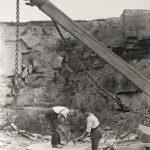 An image in black and white of two men working in the old millstone quarry in the Severn Valley. The Severn Valley Lives in the Landscape project is looking for volunteers to help preserve memories like these.