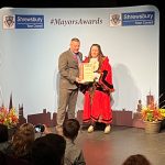 Sandy Beattie winning a Shrewsbury Town Council Mayor's Award