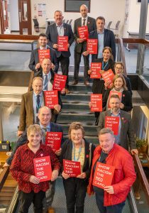 Members of Shropshire Council Cabinet and executive directors showing racism the red card