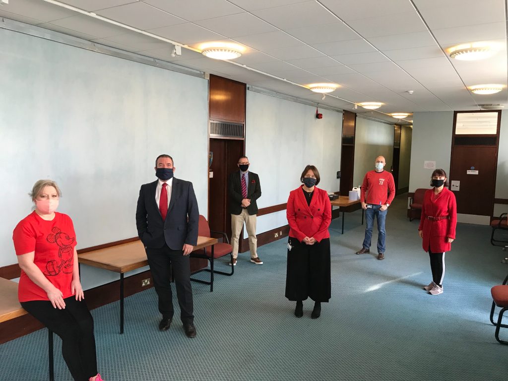Shropshire Council directors wear red for Show Racism the Red Card
