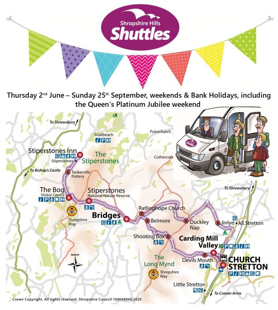 Shropshire Hills Shuttles - 2022 map / infographic