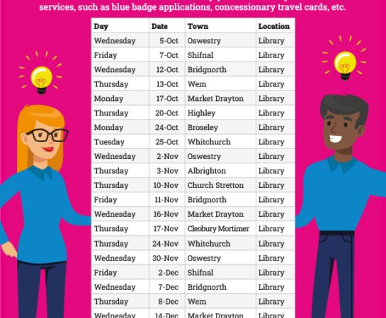 Shropshire Local dates in libraries this winter - poster