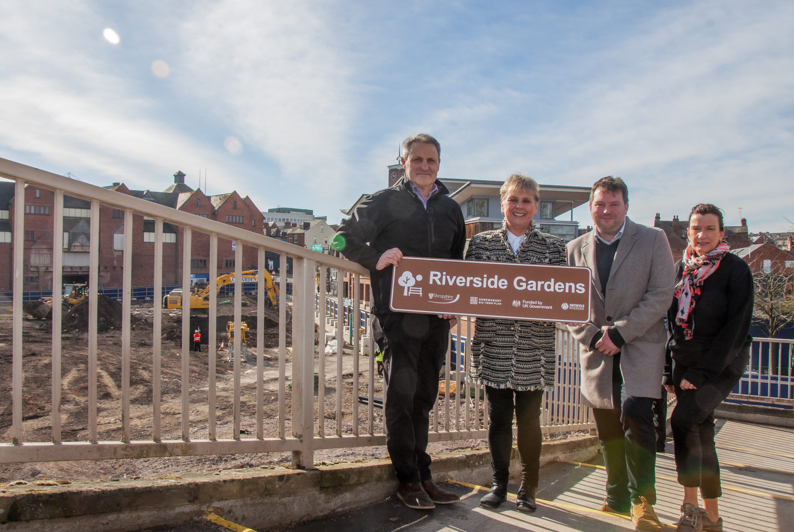 Riverside Gardens is the name of the new park as part of the regeneration of Smithfield Riverside in Shrewsbury