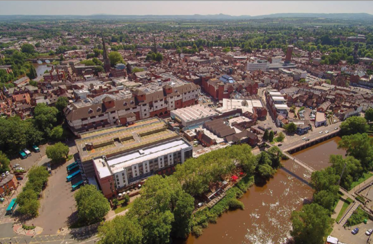 Shrewsbury's Riverside area, the site of the former medical practice