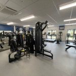 Gym equipment in a room