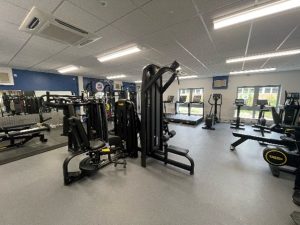 Gym equipment in a room