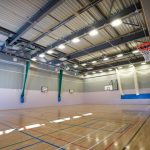An image of the sports hall at Much Wenlock leisure centre.