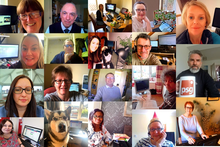 Montage of photos of Shropshire Council staff working at home