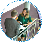 An image of a Shropshire Council HR officer with a client from a Shropshire SME. Shropshire HR are running a one-day course for Shropshire SME's called HR for Beginners aimed at giving them the knowledge and confidence to implement HR processes.